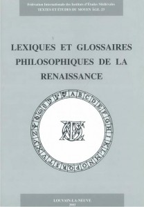 TEMA 23: Lexiques et glossaires philosophiques de la Renaissance