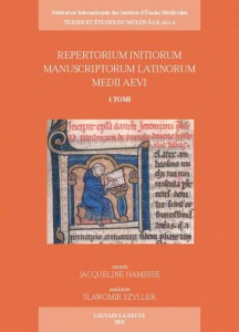 TEMA 42: Repertorium initiorum manuscriptorum latinorum medii aevi