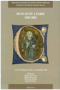 TEMA 26: Duns Scot à Paris, 1302-2002 : actes du colloque de Paris, 2-4 septembre 2002
