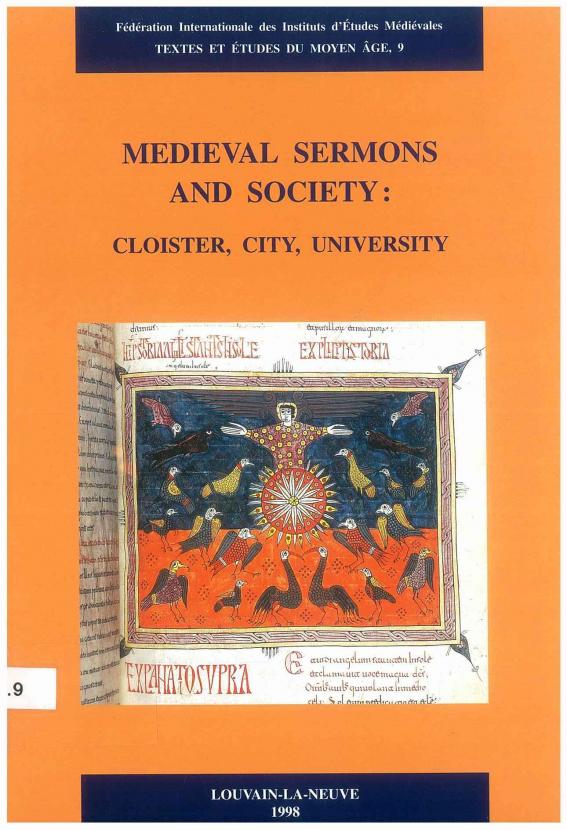 TEMA 9: Medieval Sermons and Society: Cloister, City, University