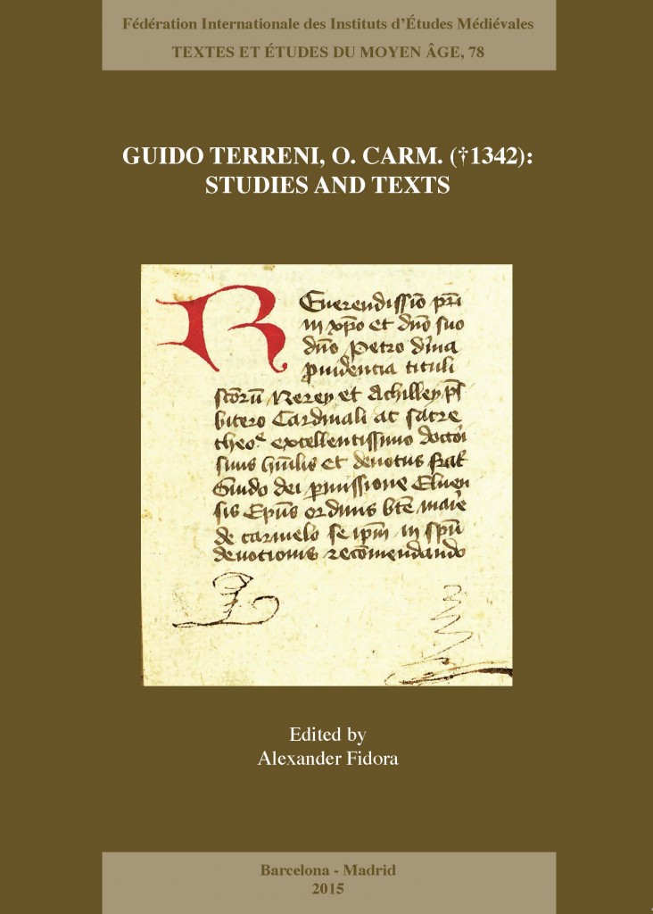 TEMA 78: Guido Terreni, O. Carm. (†1342): Studies and Texts
